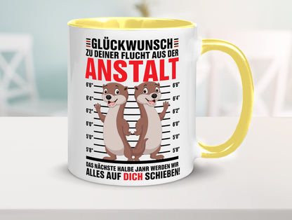 Glückwunch zur Flucht | Jobwechsel Arbeitskollegen Geschenk Arbeit Kollegen