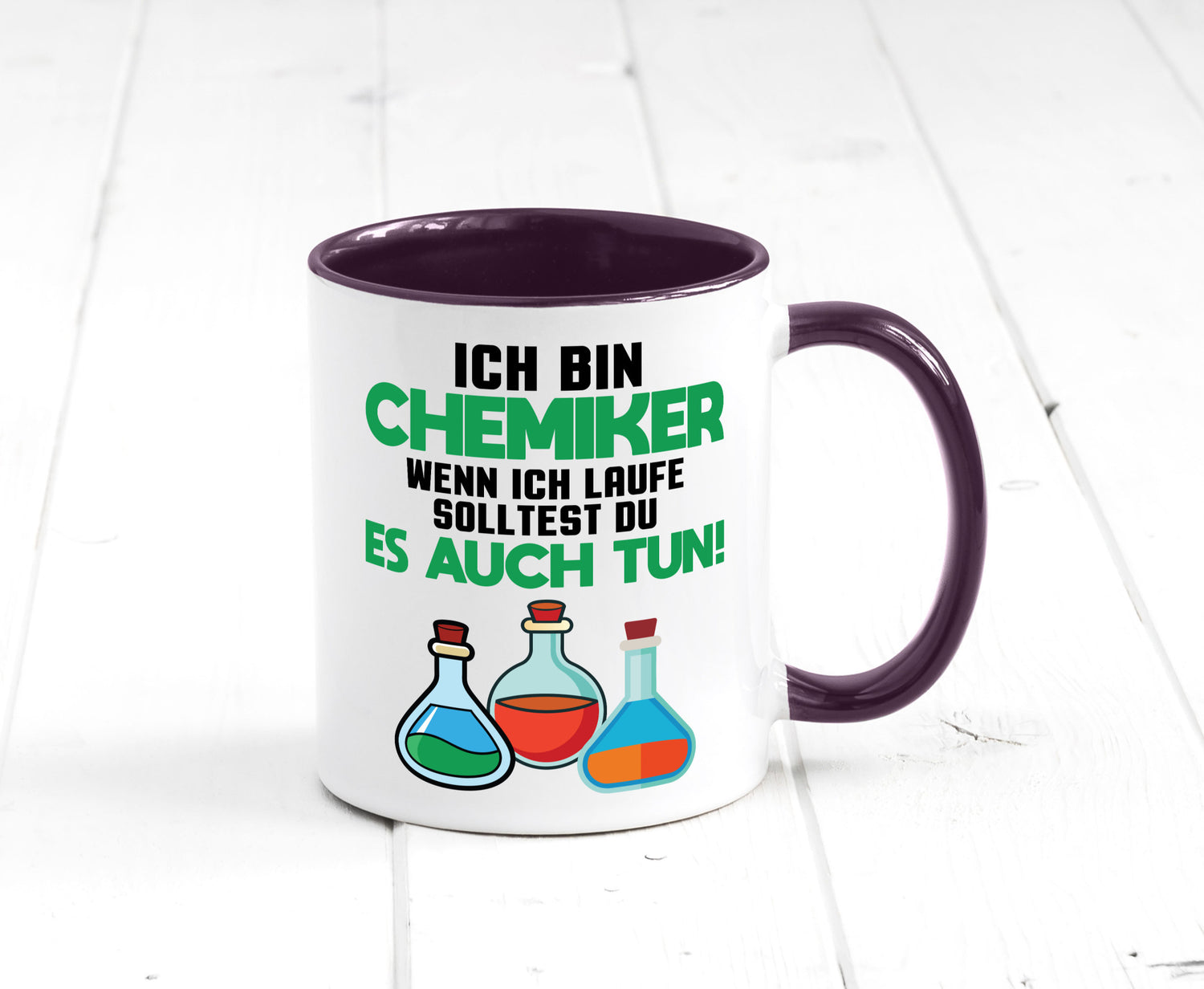 Ich bin chemiker wnen laufe solltest du es auch tun Humor Geschenkidee Tasse