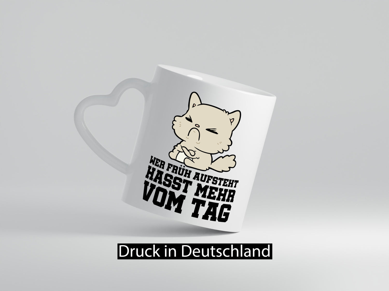 Frühaufsteher Katze lustig Tierliebhaber Humor Geschenk Tasse