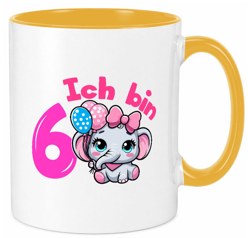 6. Geburtstag | 6 Jahre Elefant Mädchen Humor Geschenkidee Tasse