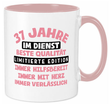 37 Jahre im Dienst | Jubiläum Arbeit v11 lustig Kollegen Büro Geschenk Tasse
