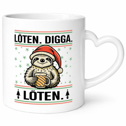 Löten Digga | Ugly Christmas Faultier mit Bier Humor Tierliebhaber Geschenkidee