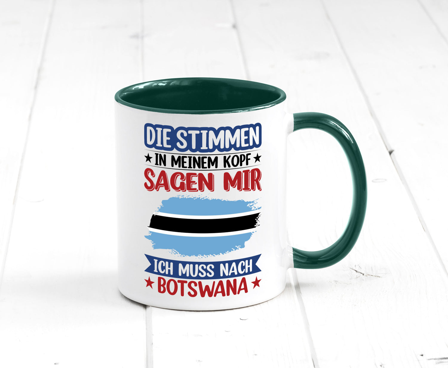 Botswana | Urlaub Stimmen in meinem Kopf Traumland Geschenkidee Humor Tasse