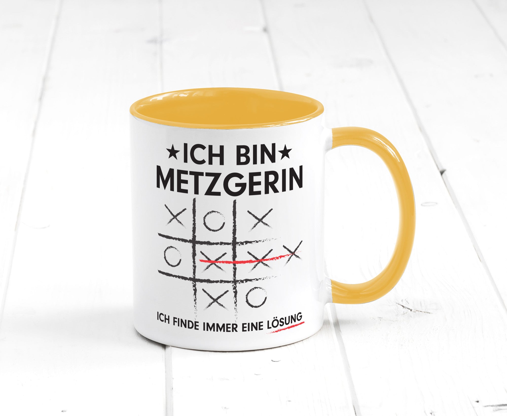 Löse Probleme: Metzgerin | Fleischerin Humor Geschenkidee Tasse