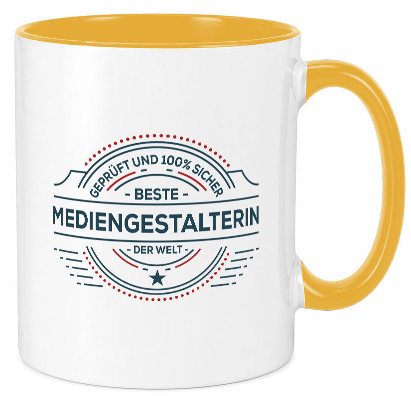 Geprüft und sicher: Mediengestalterin | Medien lustiger Spruch Geschenk Humor