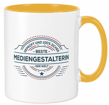 Geprüft und sicher: Mediengestalterin | Medien lustiger Spruch Geschenk Humor