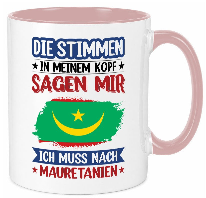 Mauretanien | Urlaub Stimmen in meinem Kopf Traumland lustiger Spruch Geschenk Tasse