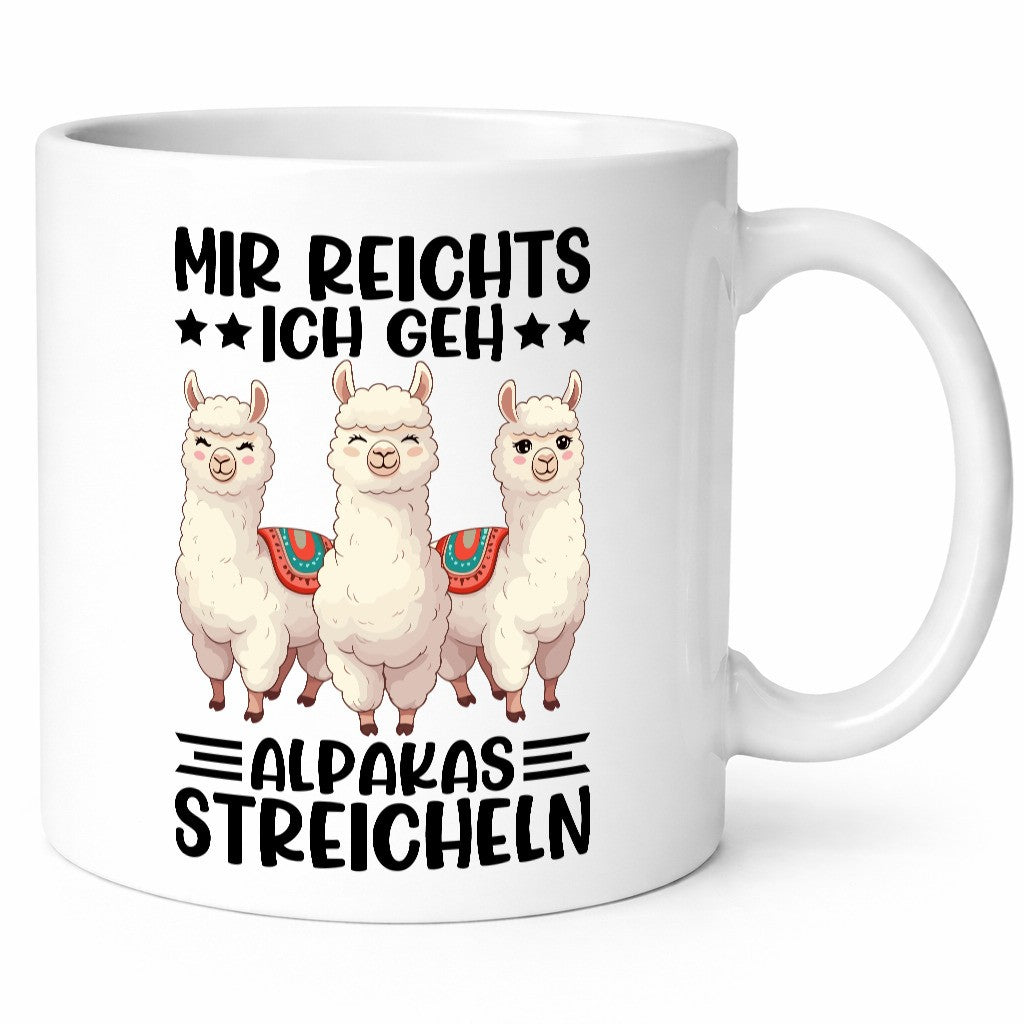 Alpakas Streicheln | Lama Mädchen lustig Humor Geschenkidee Geschenk Tasse