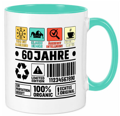 60. Geburtstag | 60 Jahre Humor Limited Edition Geschenkidee Tasse