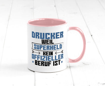 Superheld Drucker | Druckerei Print Medien Humor Geschenkidee Tasse