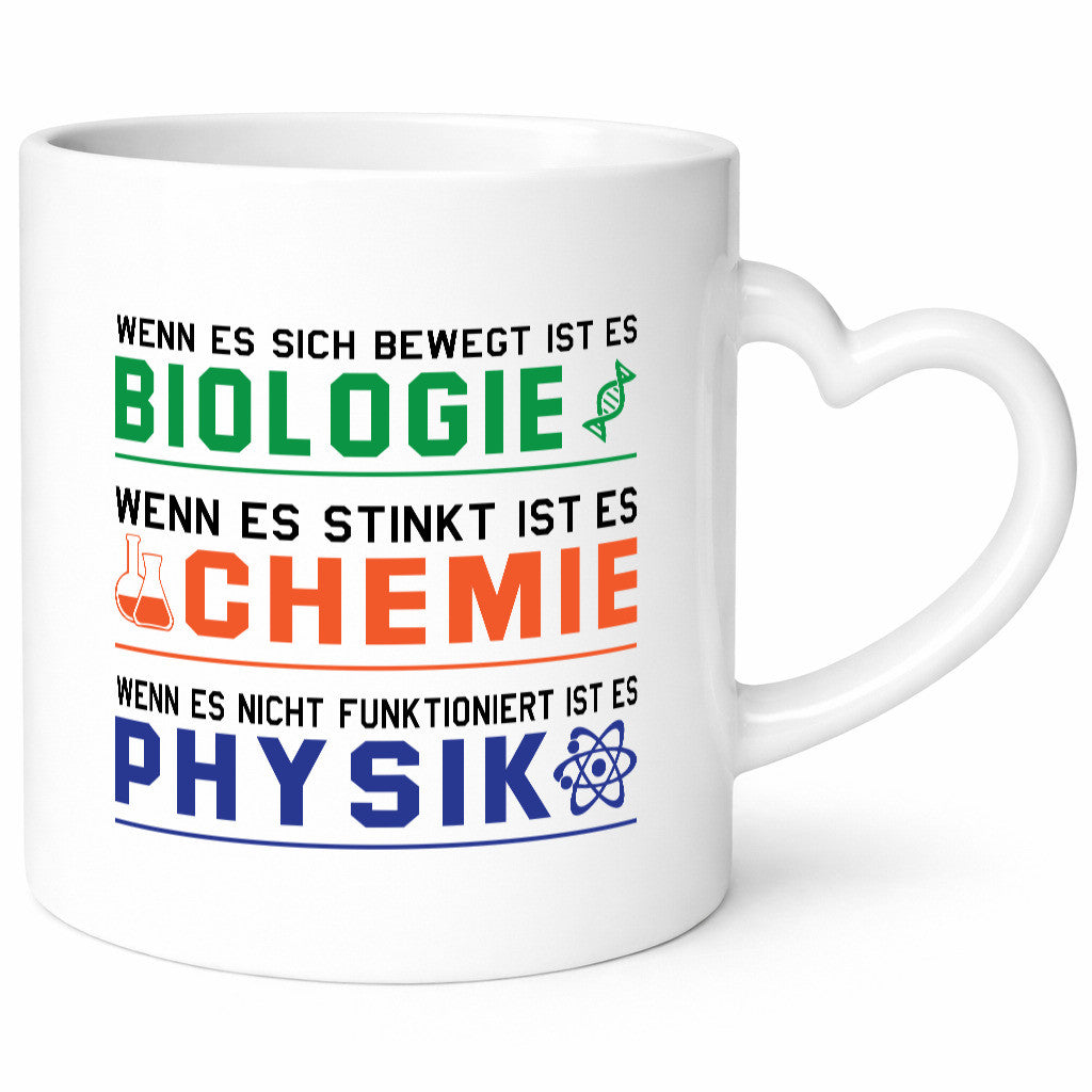 Biologie, Chemie, Physik | Reagenzglas lustig Humor Geschenkidee Geschenk Tasse