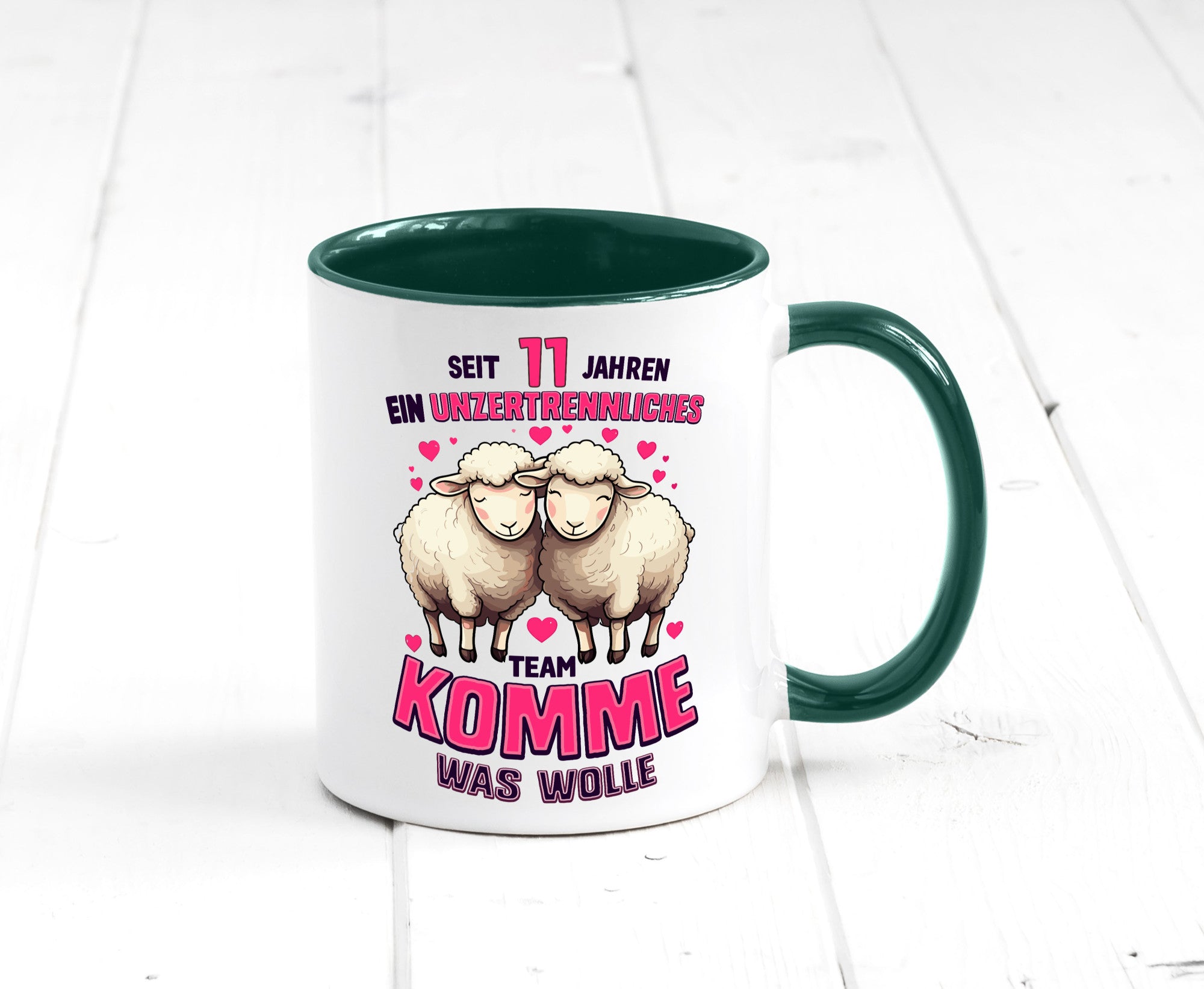 11 Jahre Verheiratet | ein Team Ehepaar v2 Humor Geschenkidee Tasse