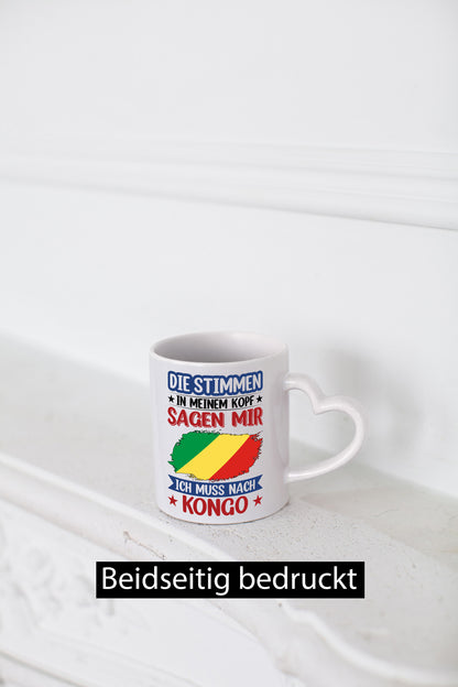 Kongo | Urlaub Stimmen in meinem Kopf Traumland Humor Geschenkidee Tasse