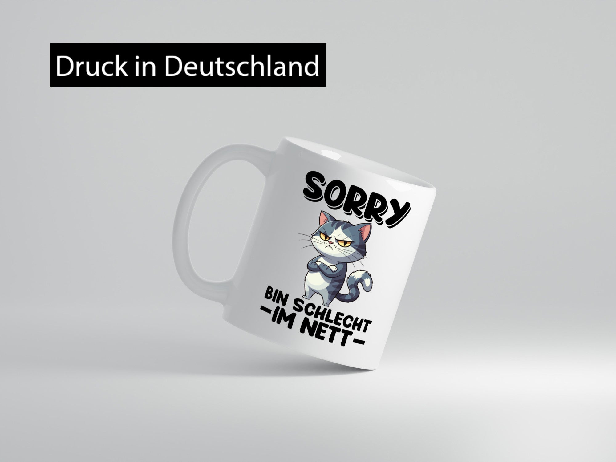 Sorry bin schleht im nett | Böse Katze Geschenkidee Tierliebhaber Humor Tasse