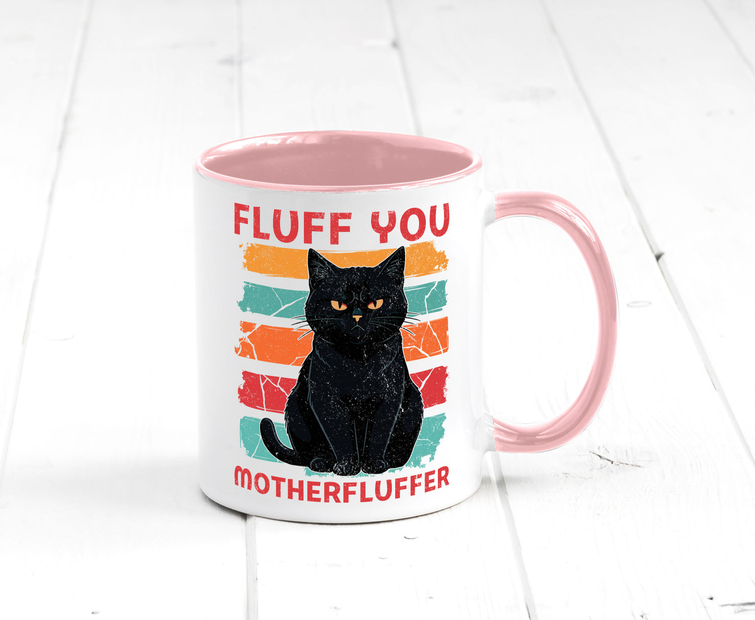 Fluff you Motherfluffer | Schwarze Katze Böse Humor Tierliebhaber Geschenkidee