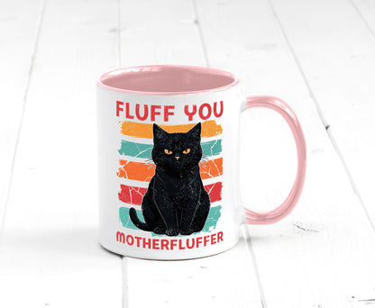 Fluff you Motherfluffer | Schwarze Katze Böse Humor Tierliebhaber Geschenkidee