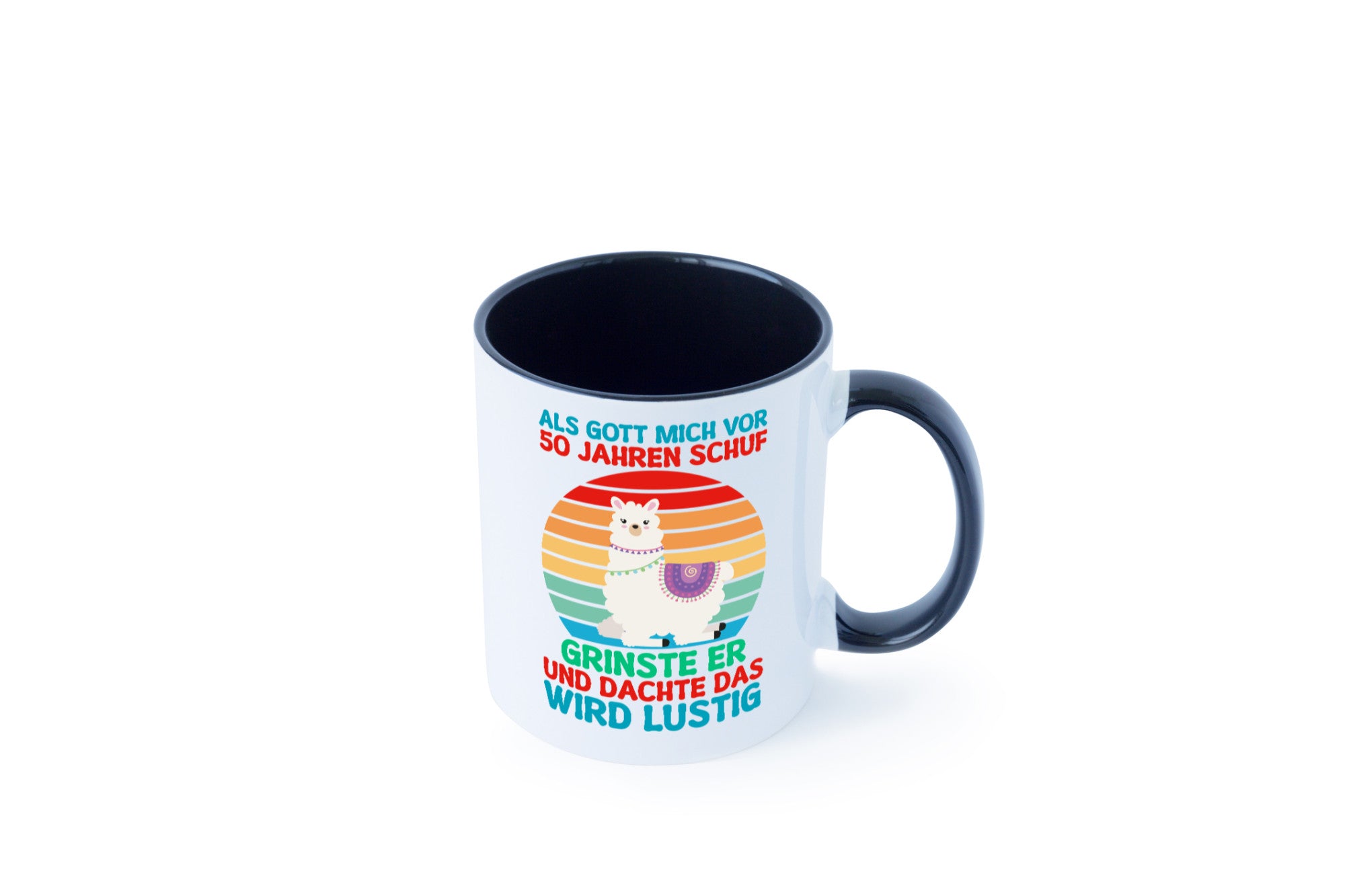 50. Geburtstag | 50 Jahre Gut Schuf mich Lama v2 Humor Geschenkidee Tasse