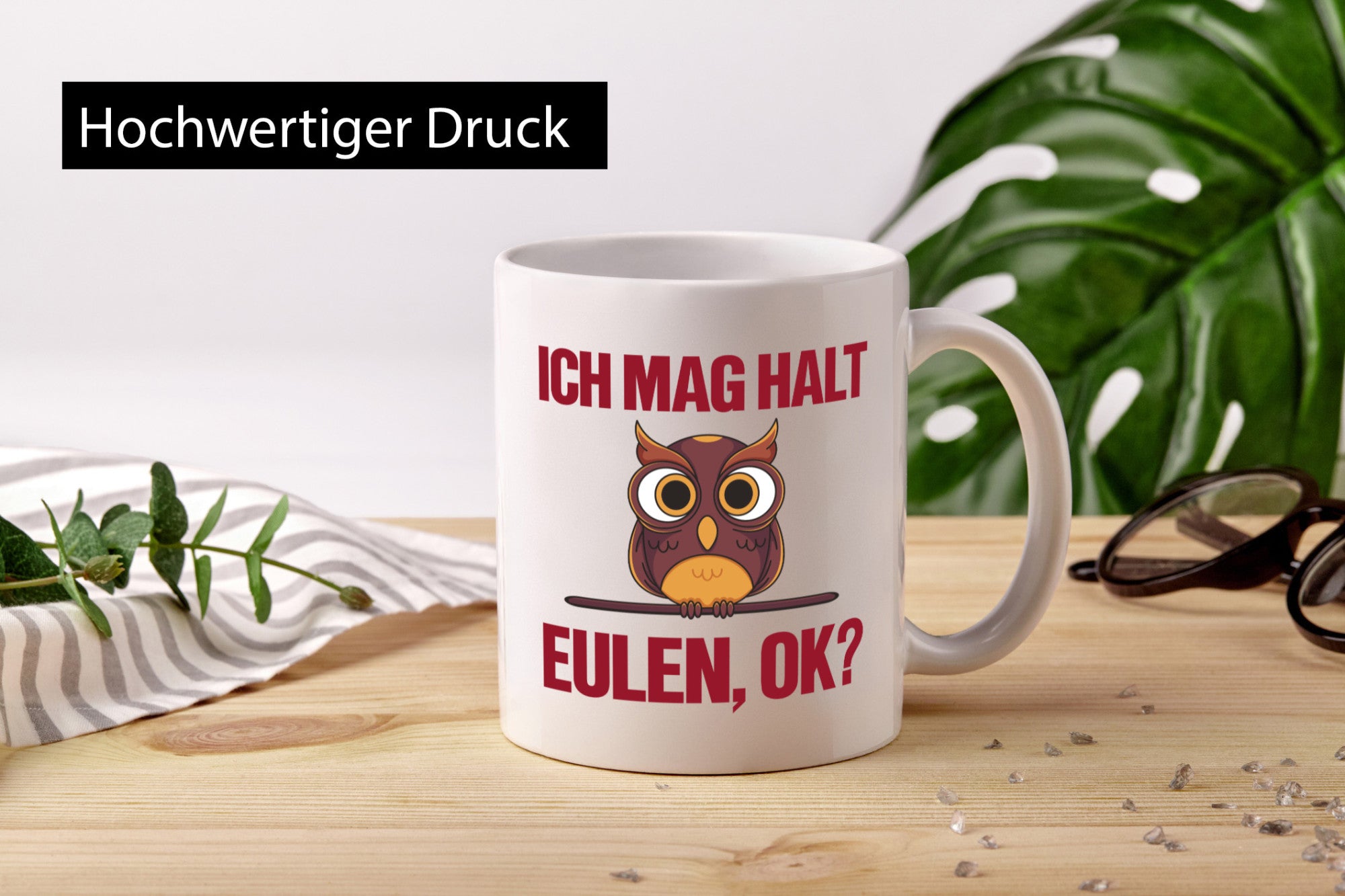Ich mag Eulen | Spruch süße Eule Motiv lustiger Geschenk Humor Geschenkidee
