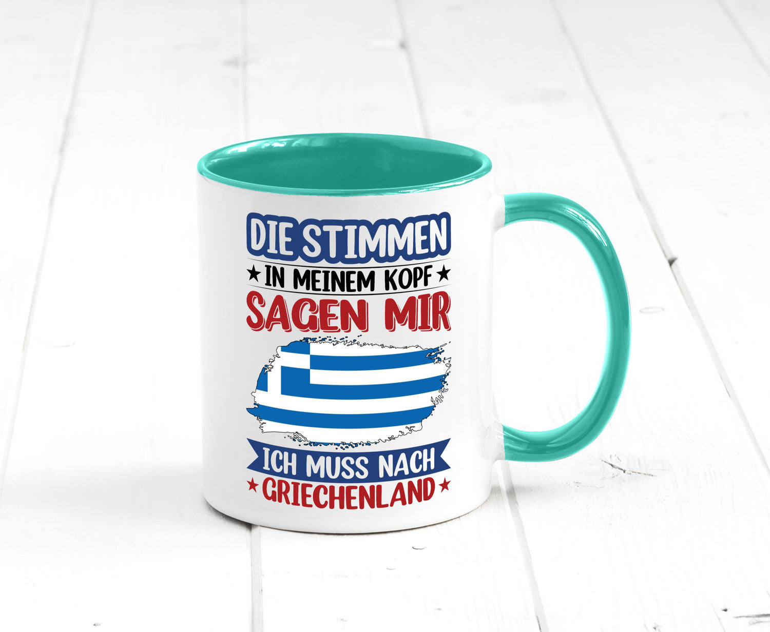 Griechenland | Urlaub Stimmen in meinem Kopf Traumland Humor Geschenkidee Tasse