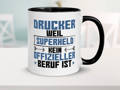 Superheld Drucker | Druckerei Print Medien Humor Geschenkidee Tasse