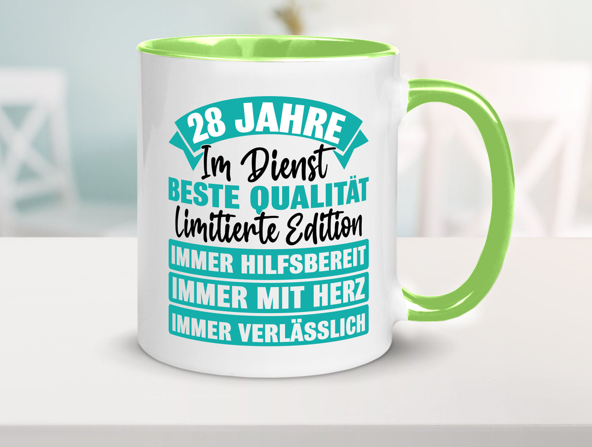 28 Jahre im Dienst | Jubiläum Arbeit lustig Kollegen Büro Geschenk Tasse