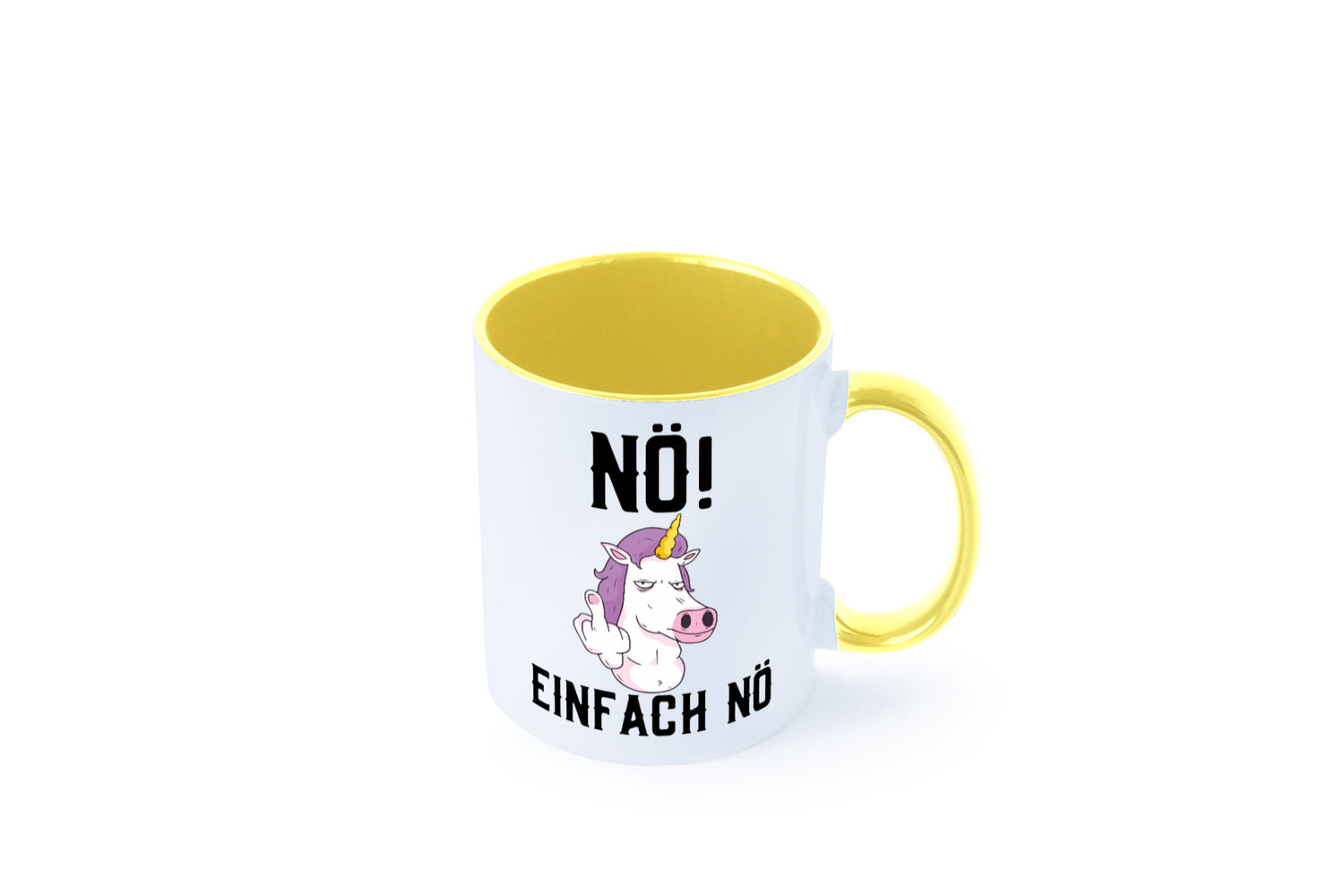 Einfach Nö | Keinen Bock Einhorn Mittelfinger Comic Geschenkidee Humor Tasse
