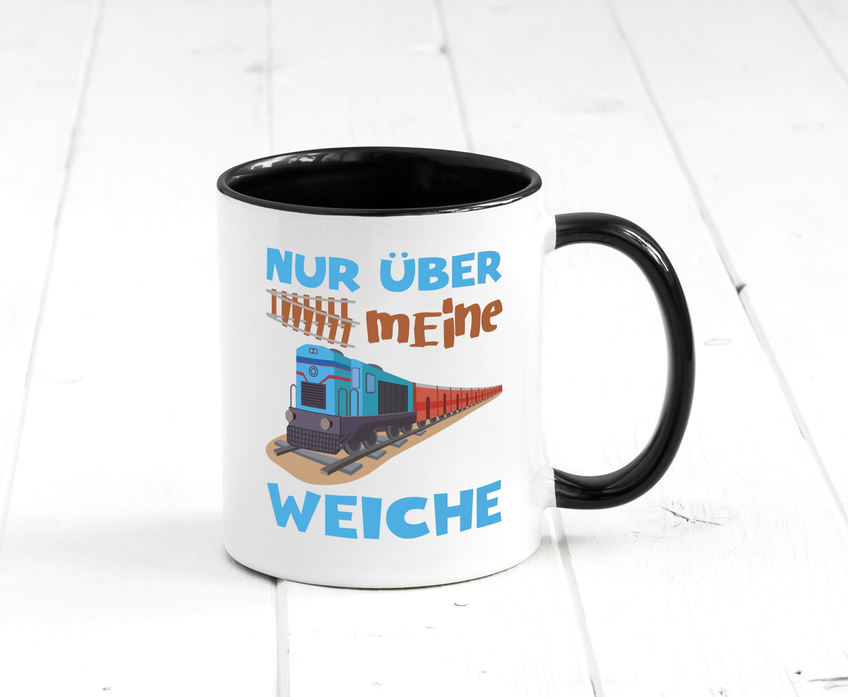 Nur über mein Weiche | Eisenbahn Weichen lustiger Spruch Geschenk Humor Tasse