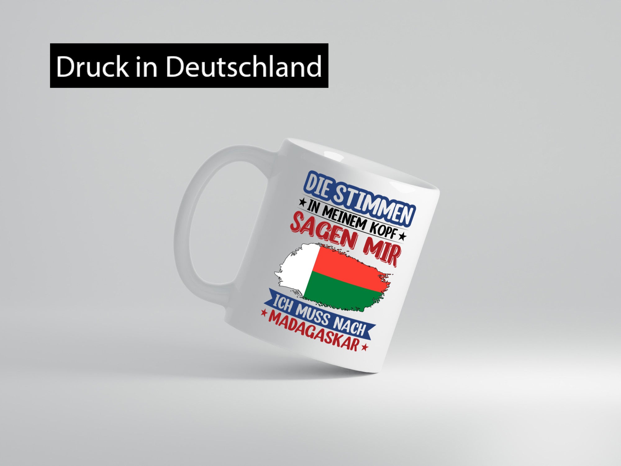 Madagaskar | Urlaub Stimmen in meinem Kopf Traumland Geschenkidee Humor Tasse