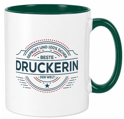 Geprüft und sicher: Druckerin | Druckerei Print Medien lustig Humor