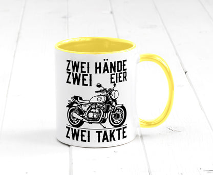 Zwei Hände | Zweitaktmotor Motorrad Moped Biker Geschenkidee Humor Tasse