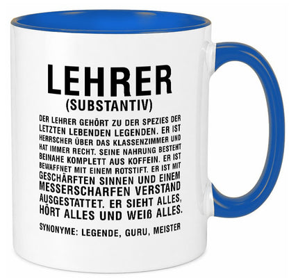 Lehrer | Definition Kollege Mitarbeiter Geschenkidee Arbeit Kollegen Büro Humor Tasse