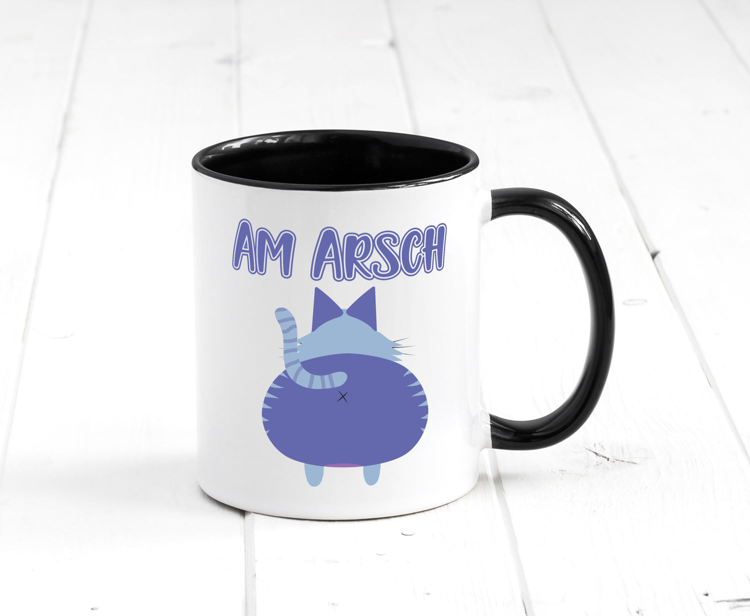 Am Arsch | Katzenmotiv Tasse Kollege Katzenbesitzer Geschenkidee Arbeit