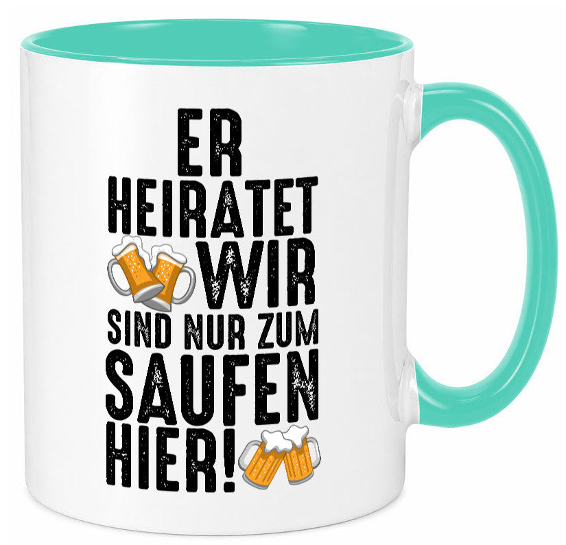 JGA | Er heiratet Junggesellenabschied Polterabend v2 lustiger Spruch Geschenk
