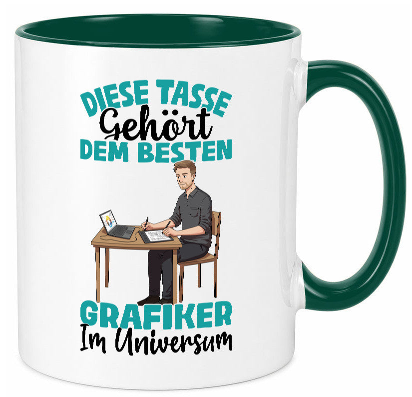 Im Universum: Grafiker | Grafik Design lustiger Spruch Geschenk Humor Tasse