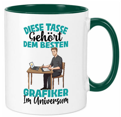 Im Universum: Grafiker | Grafik Design lustiger Spruch Geschenk Humor Tasse