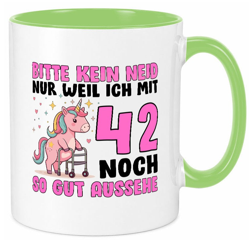 42. Geburtstag | 42 Jahre Mit noch so gut aussehen lustiger Spruch Geschenk Tasse