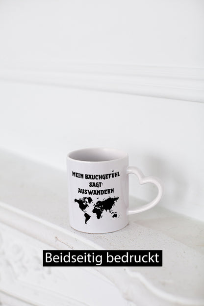 Bauchgefühl sagt auswandern | Kontinente lustig Humor Geschenkidee Geschenk