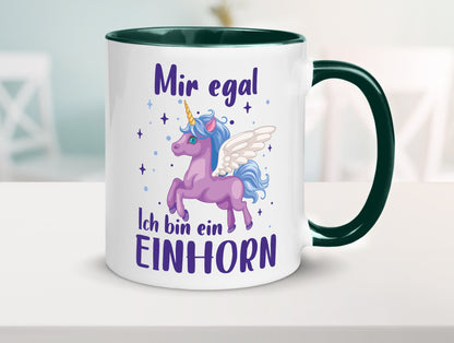 Mir egal, ich bin ein Einhorn | lustig Humor Geschenkidee Geschenk Tasse