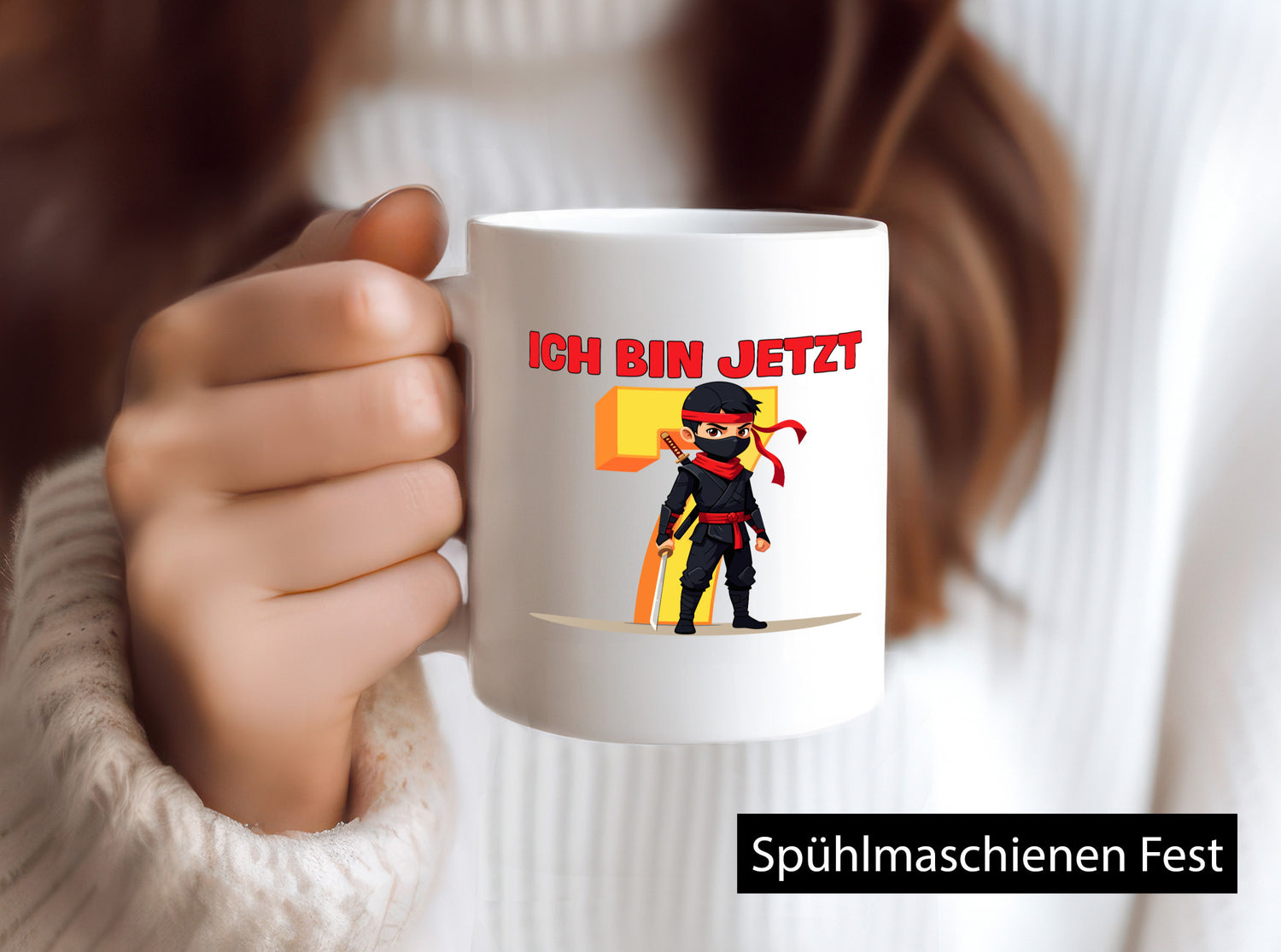 7. Geburtstag | 7 Jahre Ninja Kinder Humor Geschenkidee Tasse