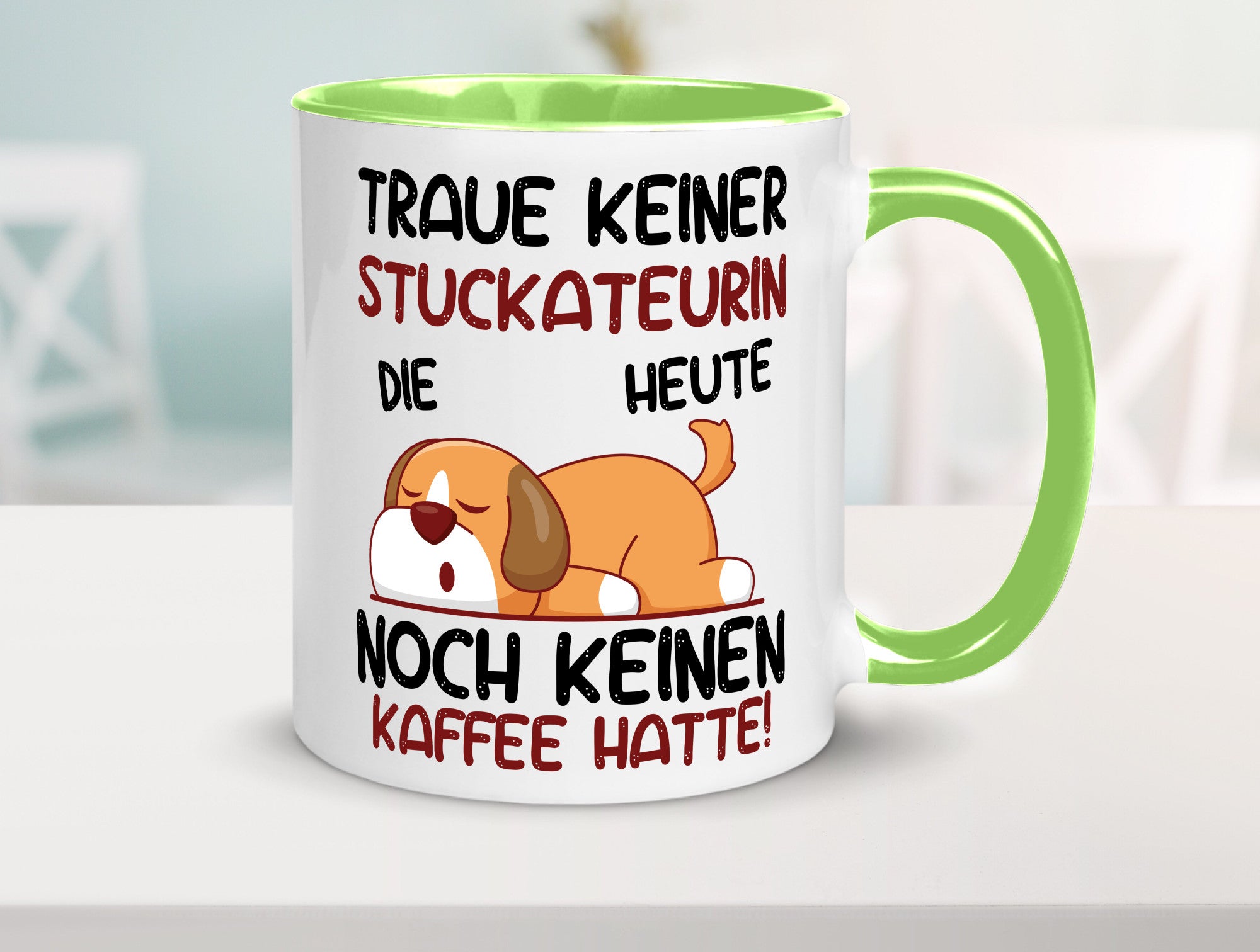 Traue keiner Stuckateurin | Innenausbau lustig Humor Geschenkidee Geschenk Tasse