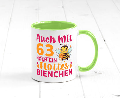 63. Geburtstag | Flottes Bienchen 63 Jahre lustiger Spruch Geschenk Tasse