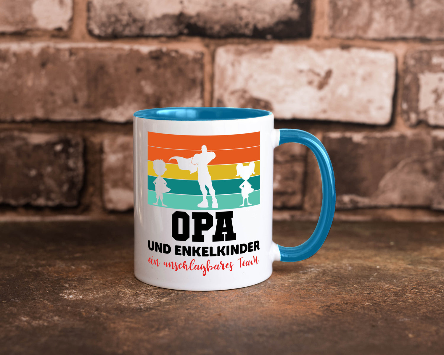 Opa und Enkelkinder ein unschlagbares Team Geschenkidee Familie Humor Tasse
