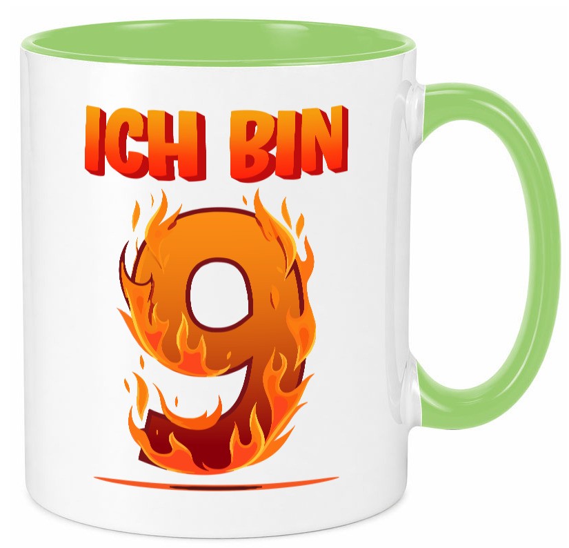 9. Geburtstag | 9 Jahre Drache lustiger Spruch Geschenk Geschenkidee Tasse