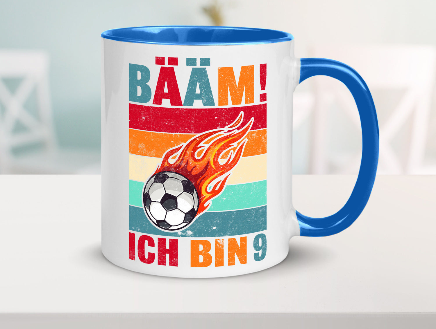 9. Geburtstag | Bääm ich bin 9 Fußball Geschenkidee Humor Tasse
