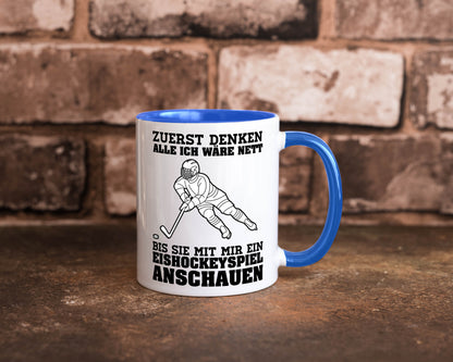 Eishockeyspiel | Eishockeyfan Tasse Eishockeyspieler Humor Geschenkidee