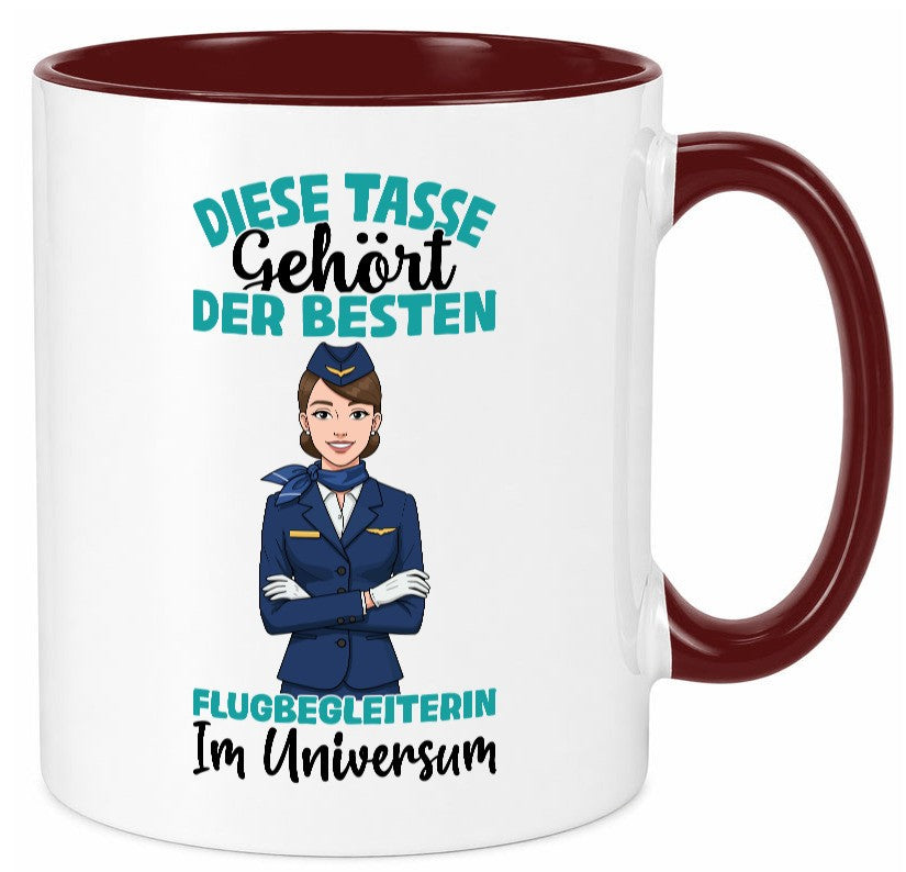 Im Universum: Flugbegleiterin | Stewardess Flughafen lustig Humor Geschenkidee Tasse