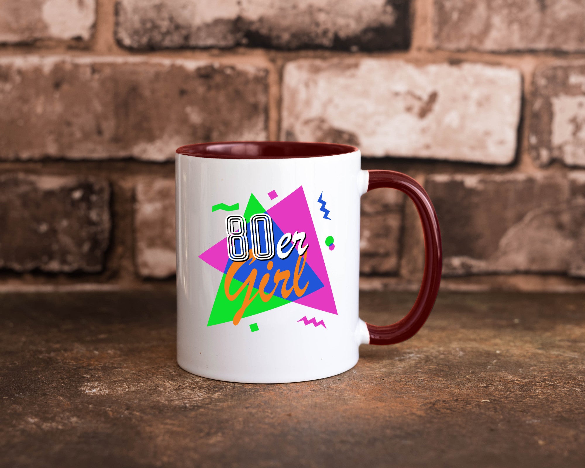 80er Girl - Jahre bunt + verrückt retro Humor Geschenkidee Tasse