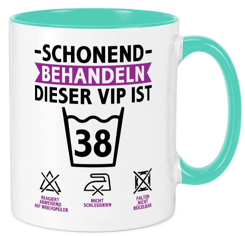 38 Geburtstag | schonend behandeln Jahre v2 lustig Geschenkidee Geschenk Tasse