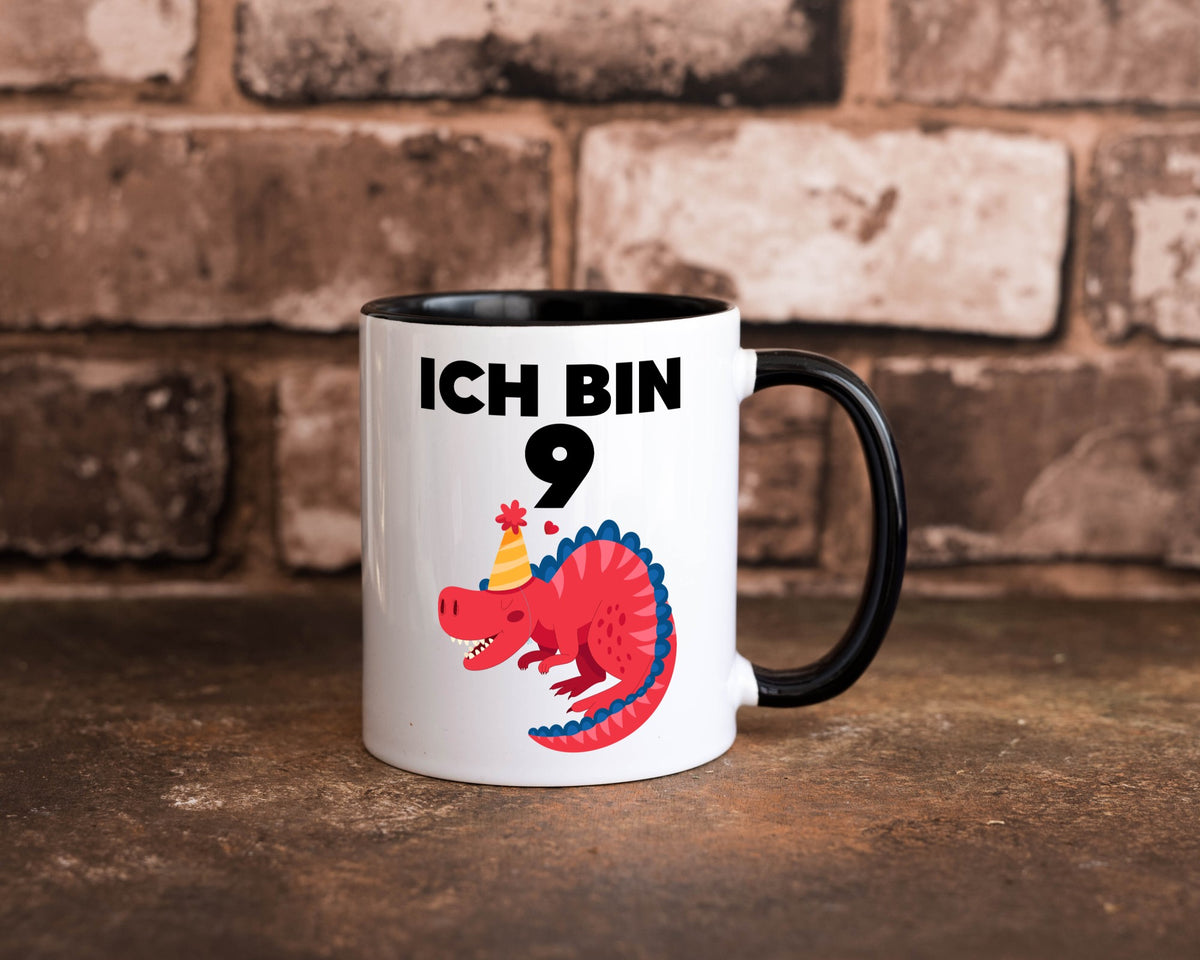 9. Geburtstag | Dino Dinosaurier 9 Jahre Geschenk Geschenkidee lustiger Spruch Tasse