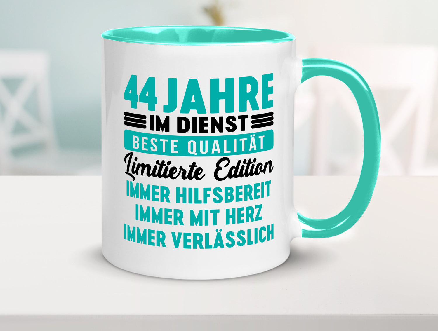 44 Jahre im Dienst | Jubiläum Arbeit v5 lustig Kollegen Büro Geschenk Tasse